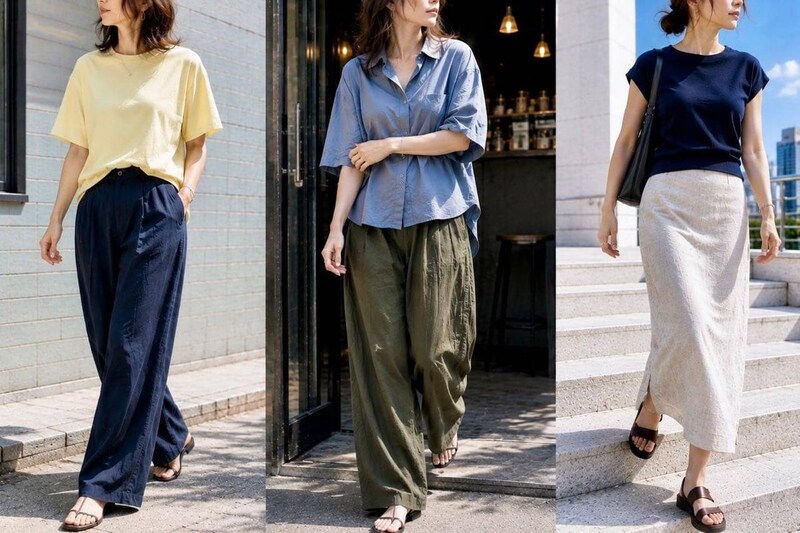 シンプルだからこそ差がつく。夏後半のコーデを洗練させる「シルエットバランス」の整え方3選