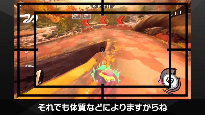 画面内に黒い枠線やグリッドを表示する