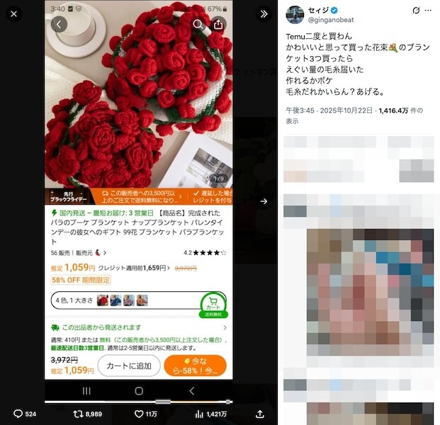 商品ページには「完成された」の文字が