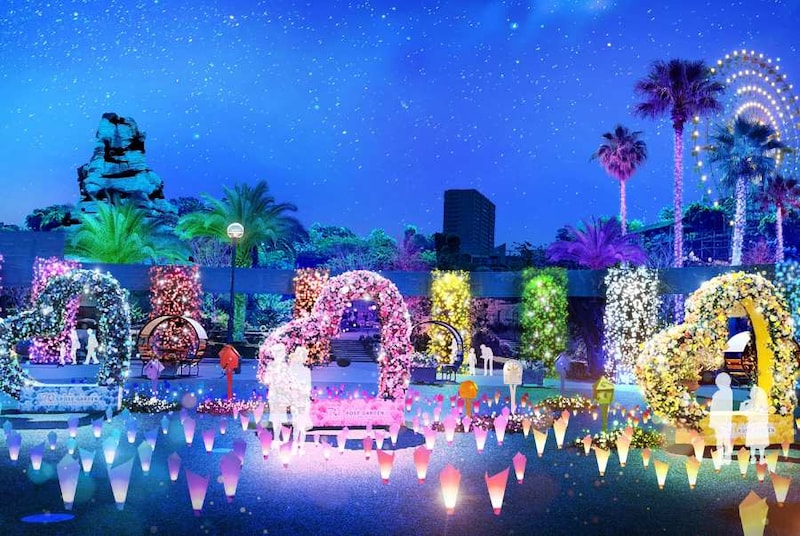 イルミネーションイベント「光の遊園地 ～Flowering Illumination Rose～」も開催