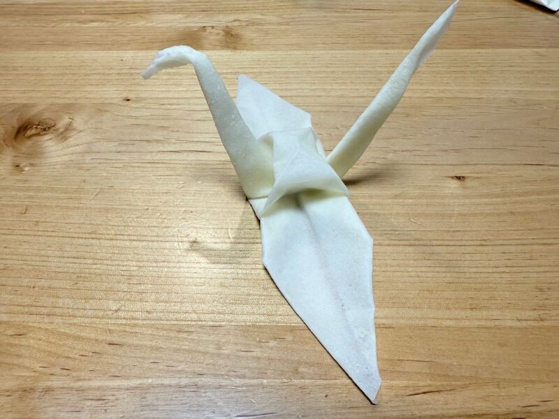 春巻きの皮で作った鶴