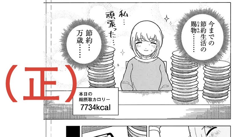 （正）実際には7734キロカロリー