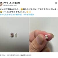 どうやって編むの……？人の手が成し遂げた“米粒大の編みぐるみ”がすごすぎる