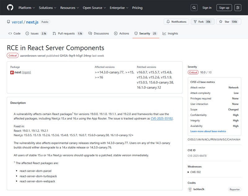 GitHub Security Advisory