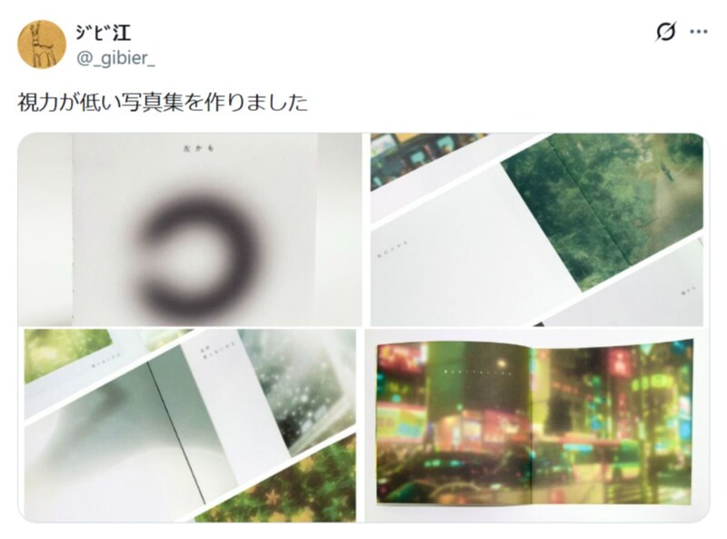 世界はこんなに曖昧で、美しい 美大生が作った「視力が低い写真集」に共感の声