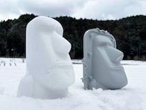 今年の冬は庭をイースター島にしよう！雪遊び玩具「無限モアイ製造機」が楽しそう