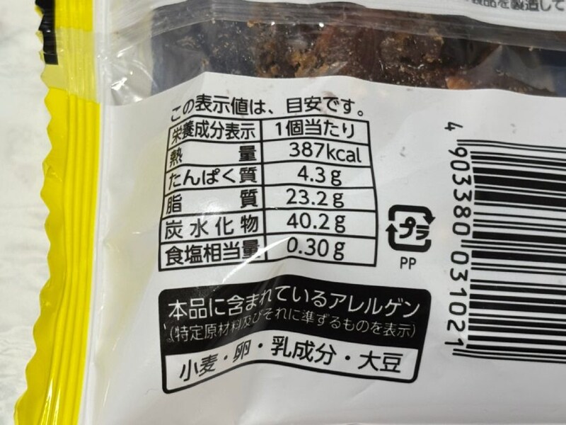 カロリーは387kcal