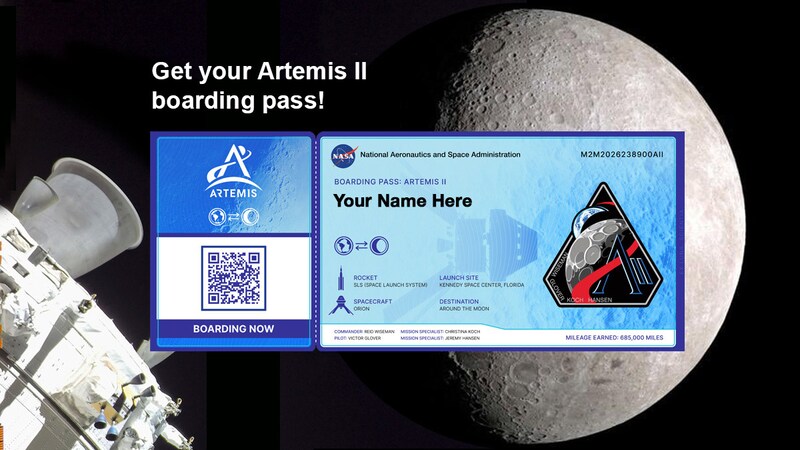 Artemis II仕様の「搭乗券（Boarding Pass）」