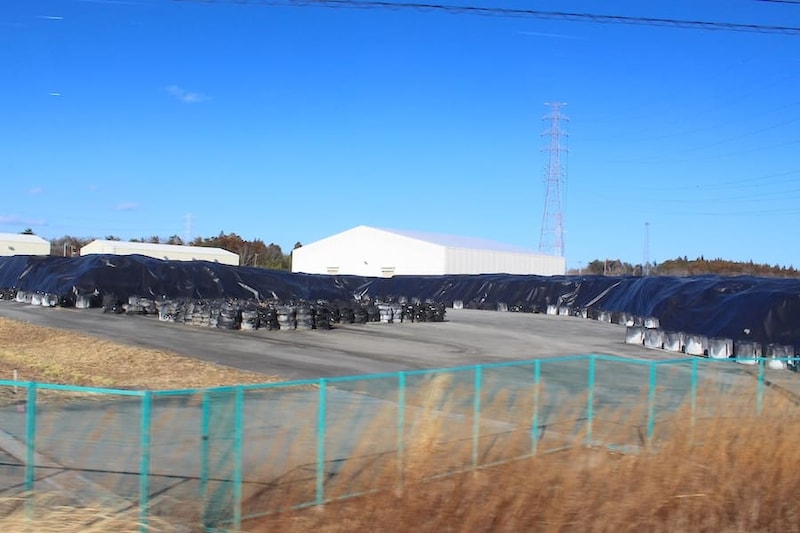 仮置きされている除去土壌