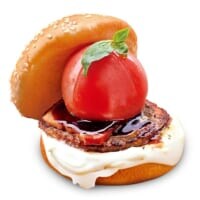 トマトをまるごとドーン！！ドムドム、大阪3店で衝撃バーガー発売