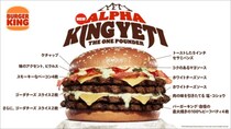 総カロリー1700kcal超え！バーガーキングから「アルファキング・イエティ ザ・ワンパウンダー」襲来