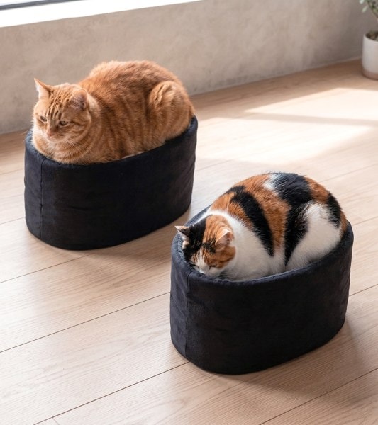 愛猫がお寿司に？軍艦巻き風ベッドに反響　商品化にも期待