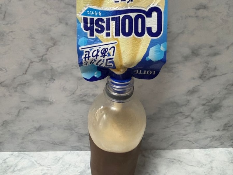 ペットボトルにクーリッシュを直接注入