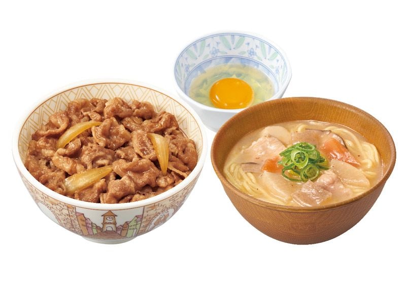 牛丼（並盛）＋とん汁みそらーめんたまごセット