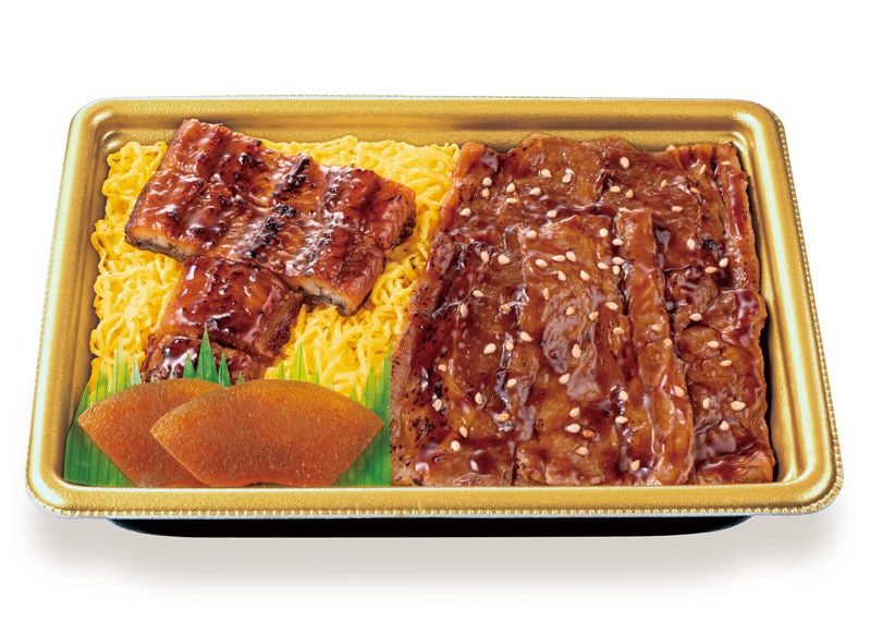 うなぎ蒲焼と牛焼肉重