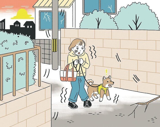 住宅街で被災