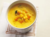 クリームコーン缶で簡単アレンジ！低カロリーの「かぼちゃのチーズコーンスープ」