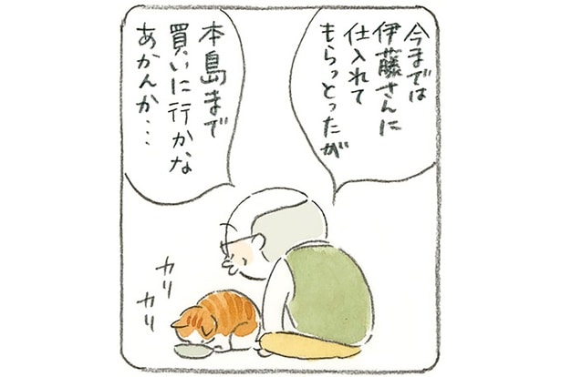 船で向かう離島の買い出し。荷物を抱えるじいちゃんに手を貸したのは