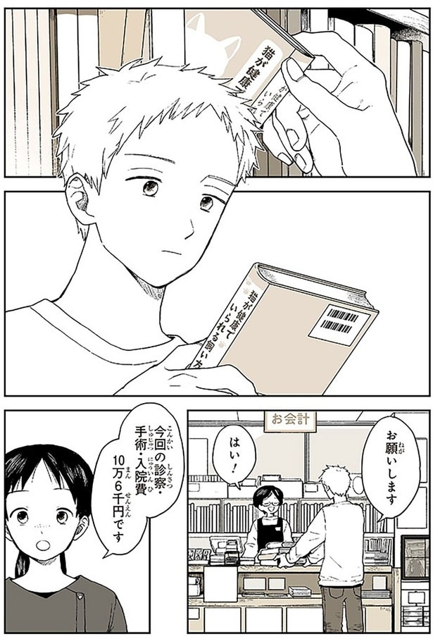 今回の診察、手術、入院費10万6千円です