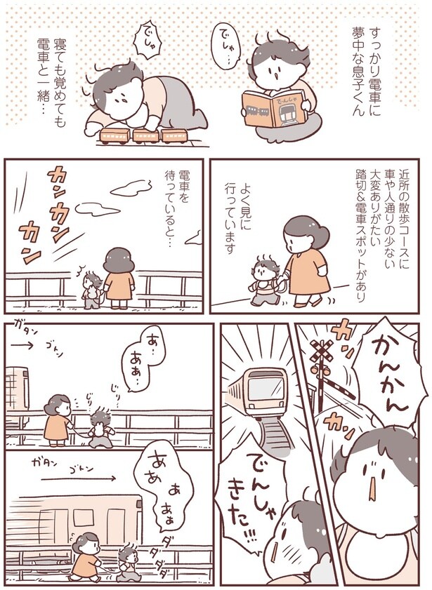踏切＆電車スポットがあり