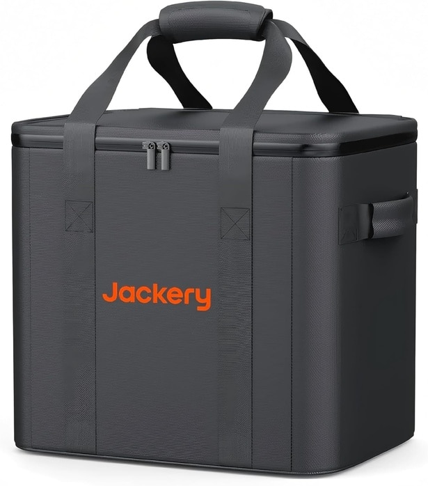 Jackery ポータブル電源 収納バッグ。Jackery Solar Generator 1000 New 1070Wh ポータブル電源 100W ソーラーパネル 1枚 2点セットと一緒にカートに入れると無料で購入できるキャンペーンがAmazonで開催されています！