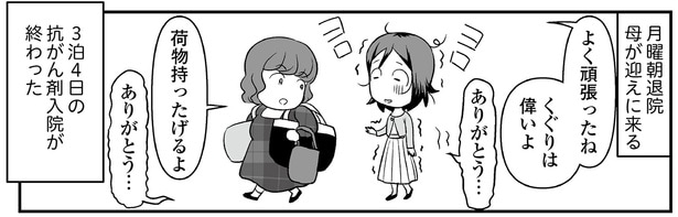 退院後は母が迎えに来てくれて