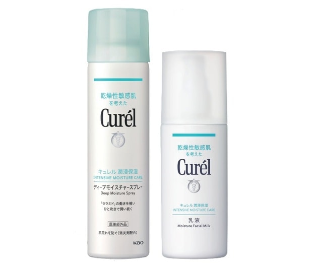 左：キュレルディープモイスチャースプレー＜医薬部外品＞ 150g ￥1,980（編集部調べ）、右：キュレル 潤浸保湿乳液＜医薬部外品＞ 120ml ￥2,090（編集部調べ）／花王