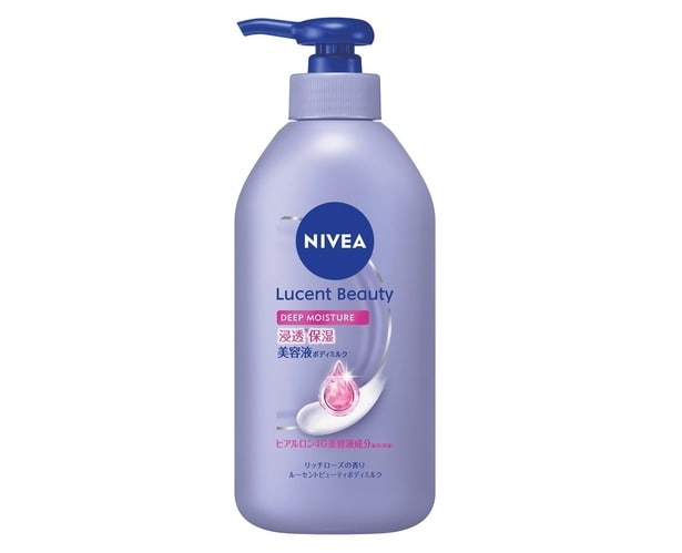 ニベア ルーセントビューティ ディープモイスチャー浸透保湿美容液 ボディミルク 350g ￥1,430（編集部調べ）／ニベア花王
