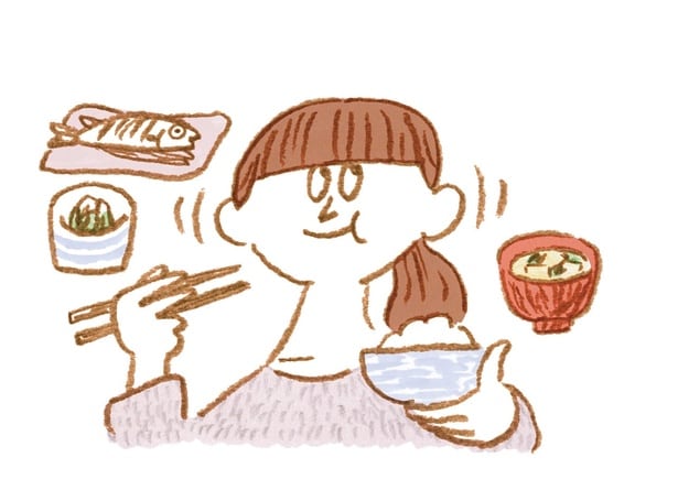 早食いNG!よくかんで食べて