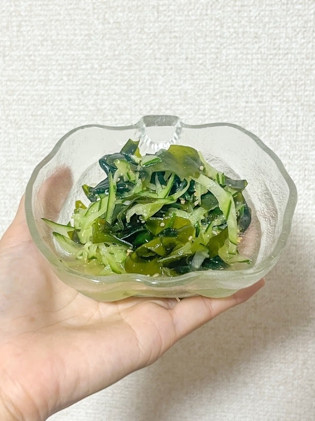 千切りにしたきゅうりは酢の物にピッタリ♡