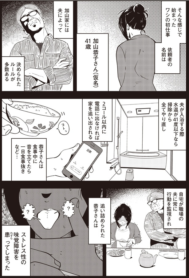 夫に常に行動を監視され