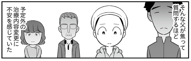 予定外の治療内容変更に…