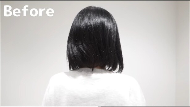 真っ黒な髪色の後ろ姿▶まるで若返ったような…（⇒次へ）