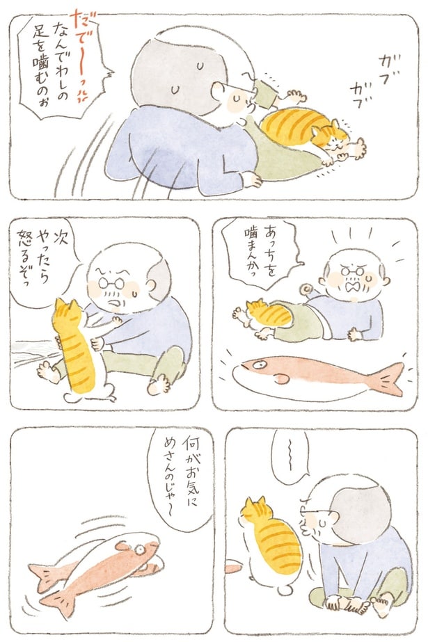 あっちを噛まんかっ