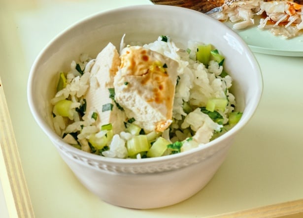 しらすと小松菜、豆腐の炊き込みごはん