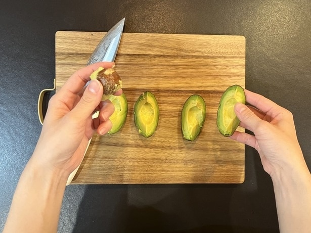 最後は種も簡単にスッと取れる(▶︎次は横向きパターン)