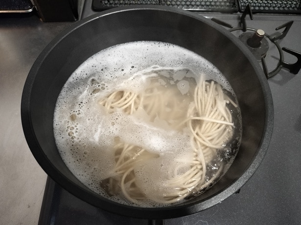 茹で時間は表示の時間の半分でOKというのも嬉しいポイント（▶︎次へ）