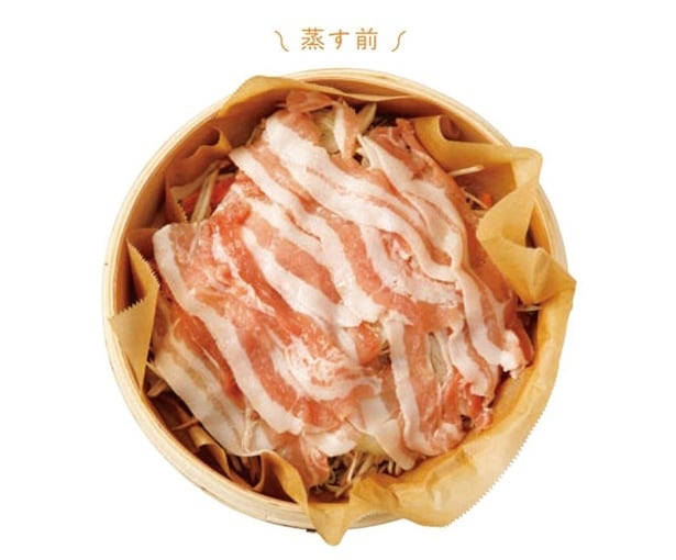 豚肉はなるべく重ならないよう広げてのせる