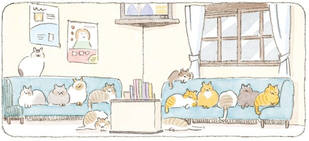 待合室の患者さんが猫に？