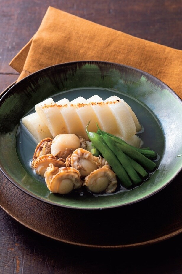 長いもと帆立の煮つけ