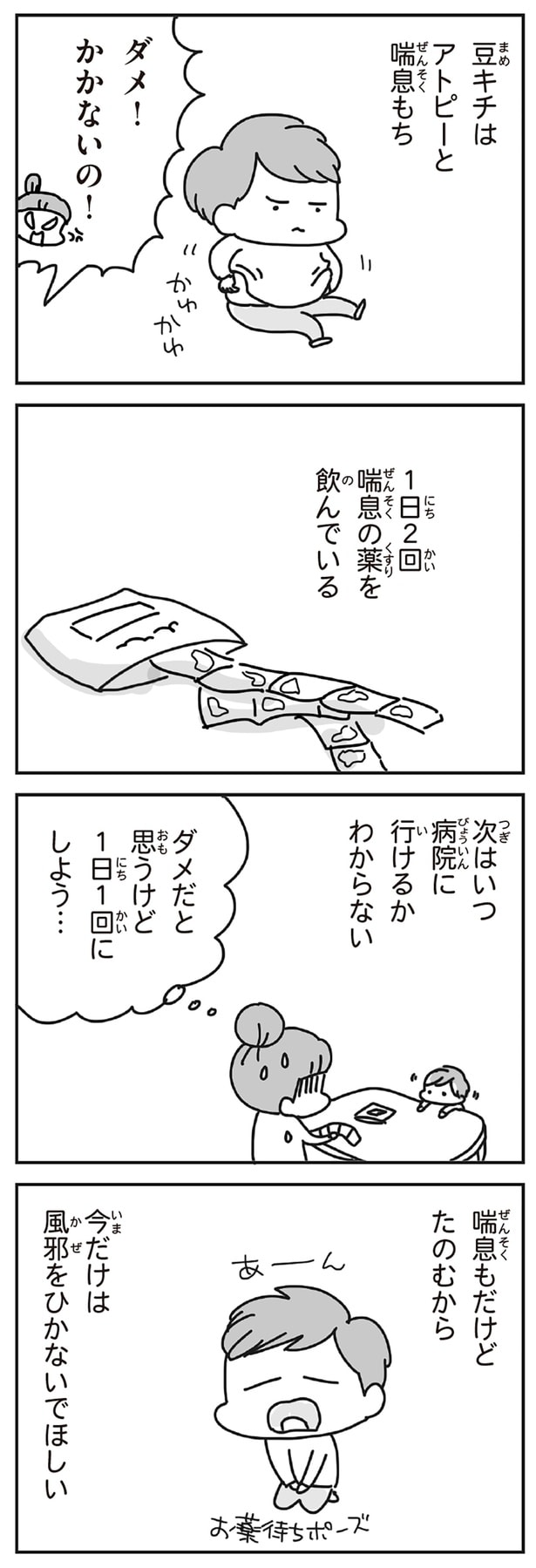 1日2回喘息の薬を飲んでいる