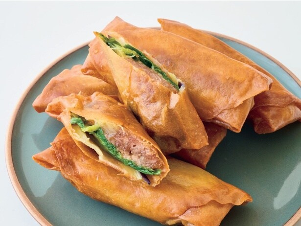 豚なすのしょうが風味春巻き