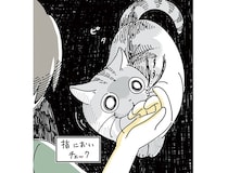 クンクン、ピタ。飼い主の指の匂いをかぐ猫の挙動が面白怖い