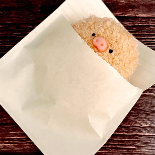 揚げ物袋のお布団がぴったり▶シュールでかわいい！（⇒次へ）