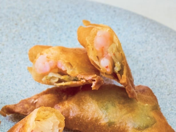 えびとザーサイの春巻き