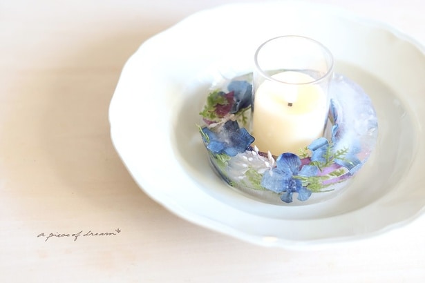 LEDキャンドルを中にいれて　▶キャンドルが華やかになりました