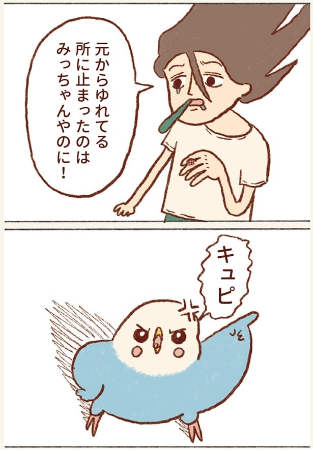 元からゆれてる所に止まったのはみっちゃんやのに！