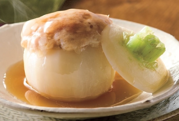 レンジでかぶのひき肉詰め