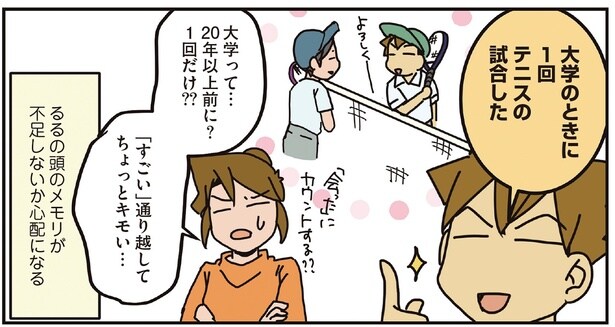 大学のときに1回テニスの試合した