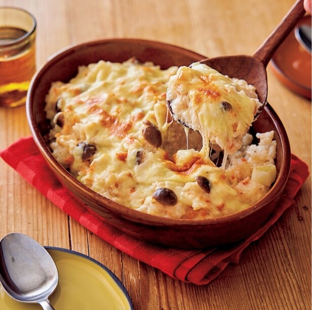 レンチン&残りご飯で簡単!「きのこ明太クリームドリア」【基本の作り方つき】